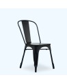 Silla Tolix Negra Con Asiento De Madera
