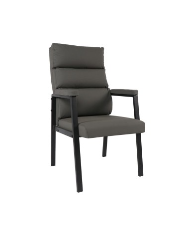 Silla Ejecutiva Hamilton, Eco-Cuero y Acero Negro Opaco
